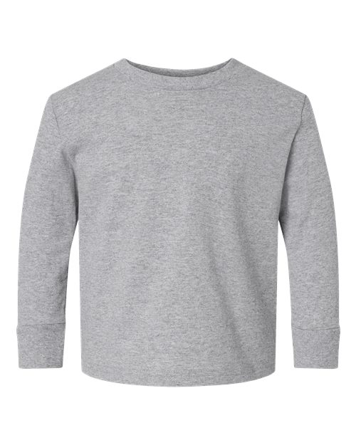 Toddler Cotton Jersey Long Sleeve Tee - Heather Front