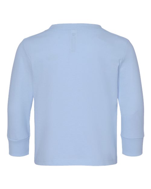 Toddler Cotton Jersey Long Sleeve Tee - Light Blue Back
