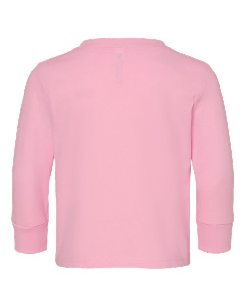Toddler Cotton Jersey Long Sleeve Tee - Pink Back