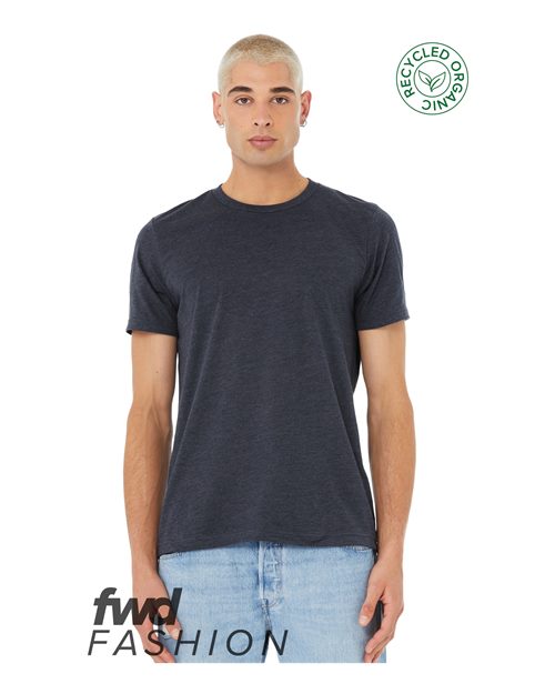 Unisex FWD Fashion Jersey Recycled Organic Tee - Heather Navy Front