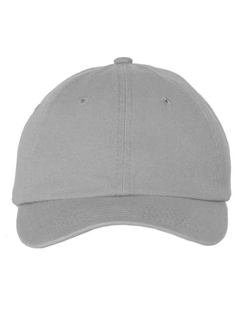 Youth Small Fit Bio-Washed Dad Hat - Grey Front