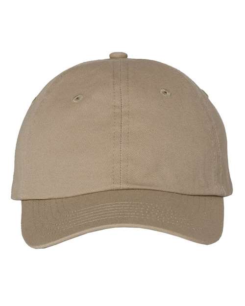Youth Small Fit Bio-Washed Dad Hat - Khaki Front