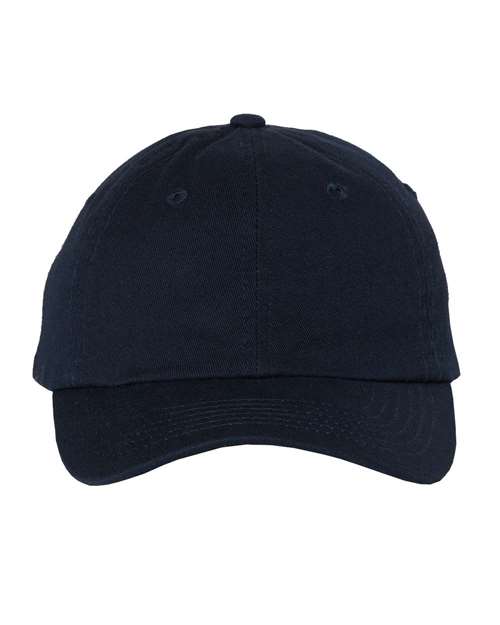 Youth Small Fit Bio-Washed Dad Hat - Navy Front