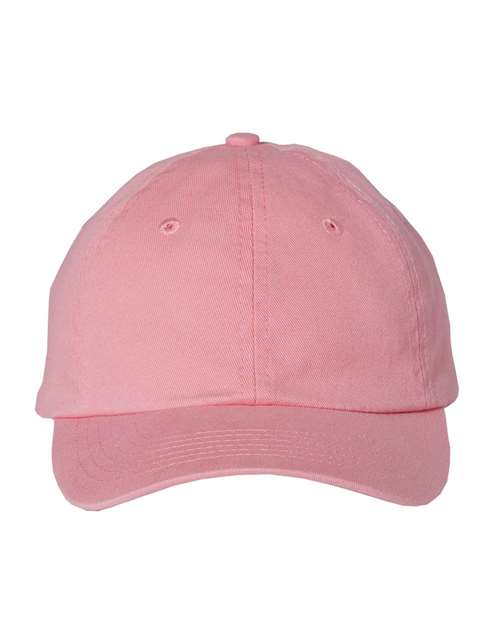 Youth Small Fit Bio-Washed Dad Hat - Pink Front