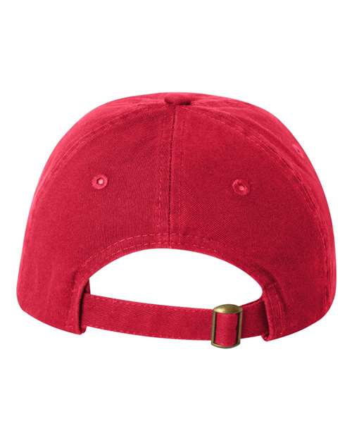 Youth Small Fit Bio-Washed Dad Hat - Red Back