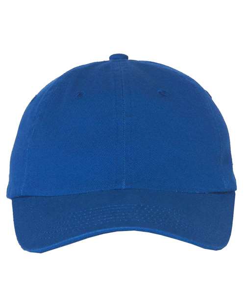 Youth Small Fit Bio-Washed Dad Hat - Royal Front