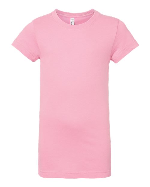 Girls' Fine Jersey Tee - Pink Front