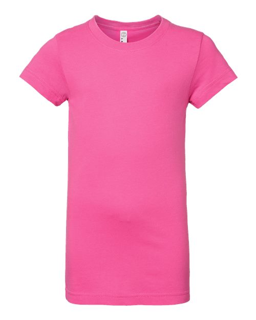 Girls' Fine Jersey Tee - Raspberry Front