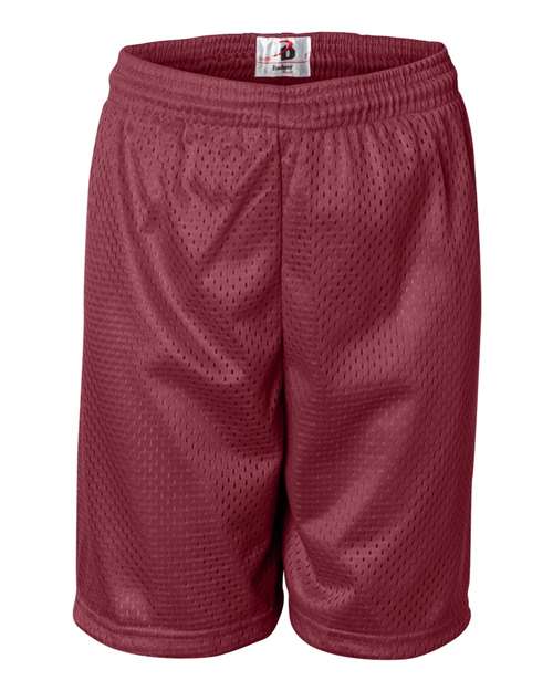 Youth Pro Mesh 6" Shorts - Cardinal Front