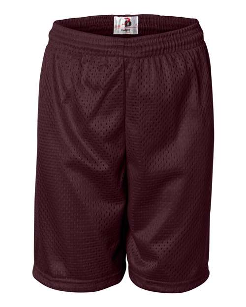 Youth Pro Mesh 6" Shorts - Maroon Front