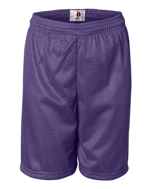 Youth Pro Mesh 6" Shorts - Purple Front