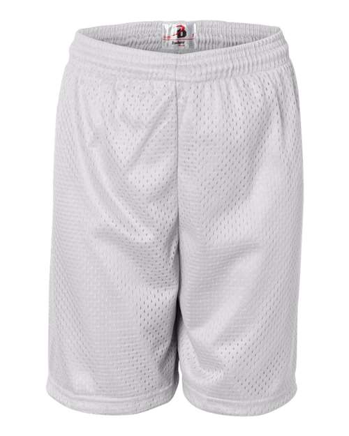 Youth Pro Mesh 6" Shorts - White Front
