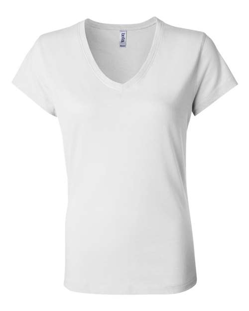 Women’s Jersey V-Neck Tee - White Front