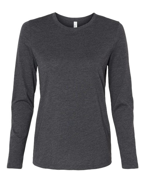 BELLA + CANVAS Women’s Jersey Long Sleeve Tee - Dark Grey Heather Front