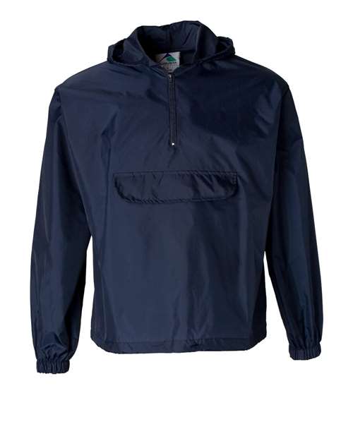 Unisex Packable Half-Zip Hooded Pullover Jacket - Navy Front