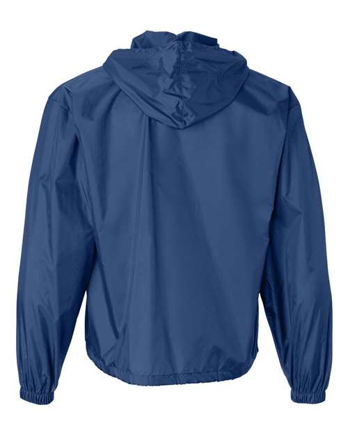 Unisex Packable Half-Zip Hooded Pullover Jacket - Royal Back
