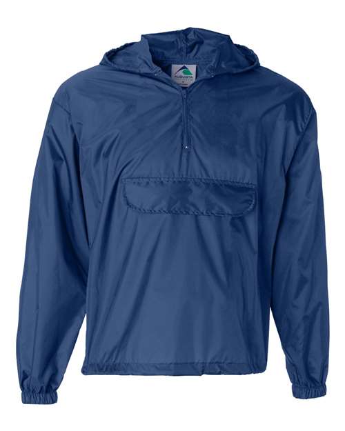 Unisex Packable Half-Zip Hooded Pullover Jacket - Royal Front