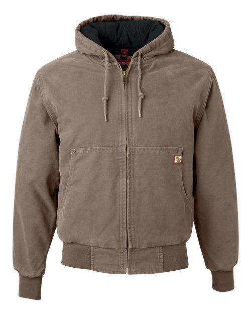 Men's Cheyenne Boulder Cloth™ Hooded Jacket with Tricot Quilt Lining - Gravel Front