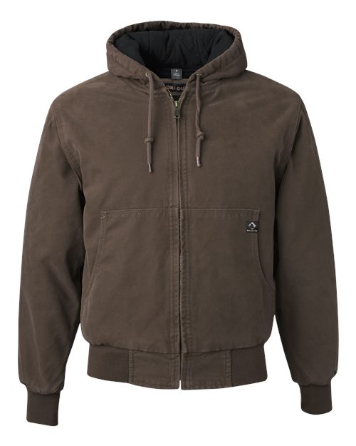 Men's Cheyenne Boulder Cloth™ Hooded Jacket with Tricot Quilt Lining - Tobacco Front