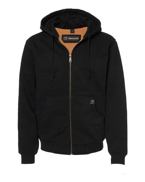 Men's Crossfire Heavyweight Power Fleece Hooded Jacket with Thermal Lining - Black Front