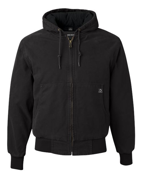 Men's Tall Cheyenne Boulder Cloth™ Hooded Jacket with Tricot Quilt Lining - Black Front