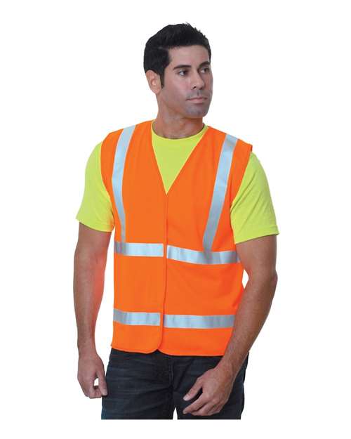 Unisex USA-Made Economy Class 2 ANSI Vest - Orange Front