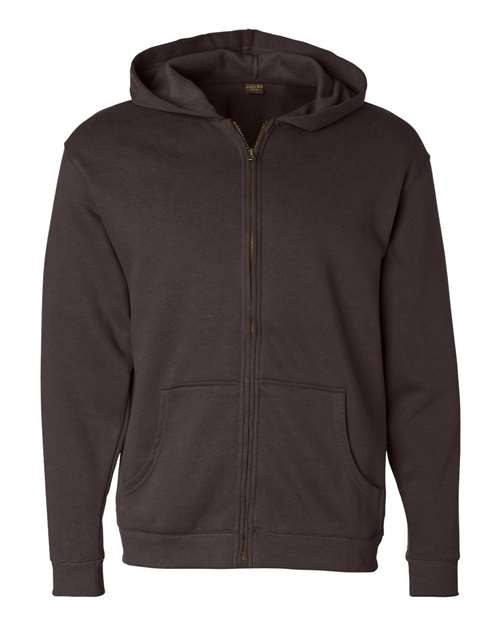 Augusta Sportswear Youth Eco Revive™ Three-Season Triblend Fleece Full-Zip Hooded Sweatshirt - Scarlet/ Carbon Heather Front