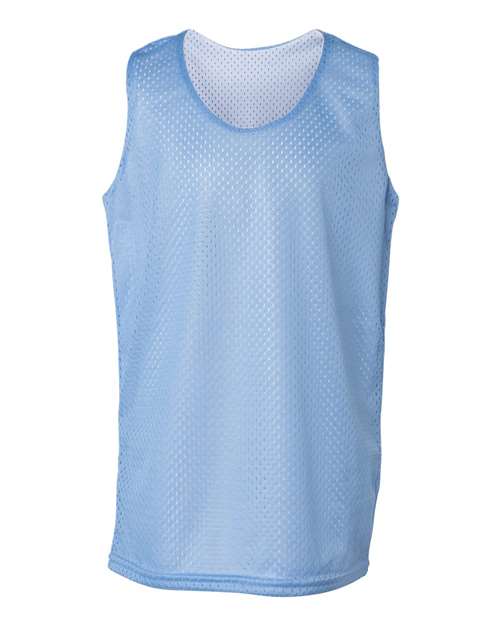 Youth Pro Mesh Reversible Tank Top - Columbia Blue/ White Front