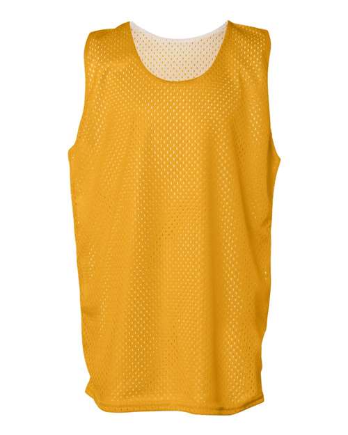Youth Pro Mesh Reversible Tank Top - Gold/ White Front