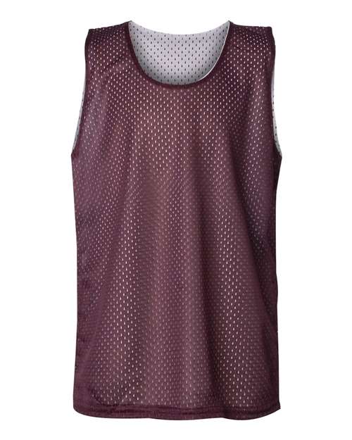 Youth Pro Mesh Reversible Tank Top - Maroon/ White Front