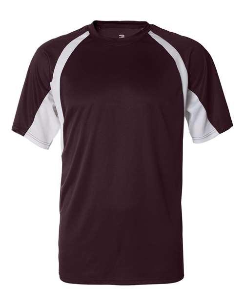 Men's B-Core Hook T-Shirt - Maroon/ White Front