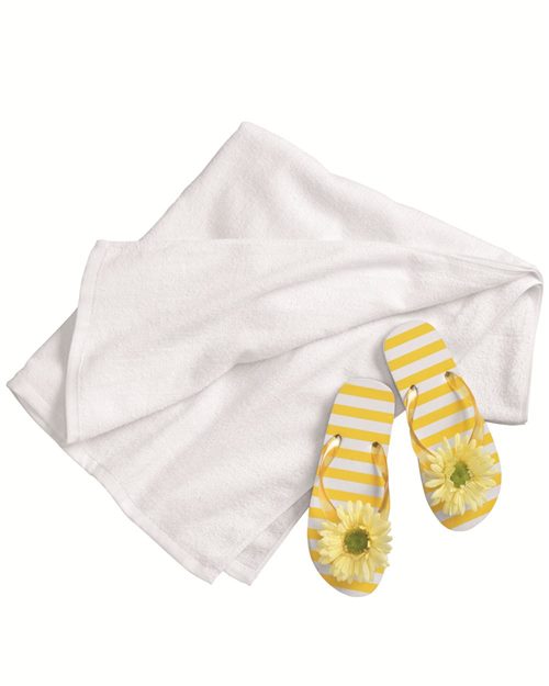 Terry Beach Towel - White Front