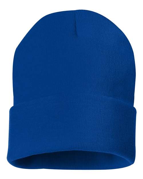12" Solid Cuffed Beanie - Royal Front
