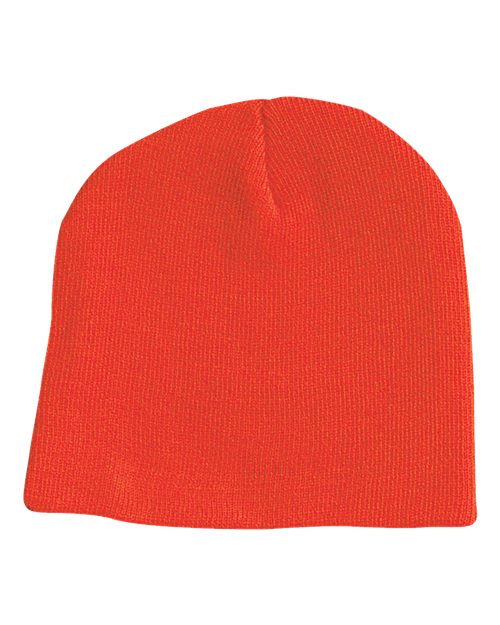 8" Beanie - Blaze Orange Back