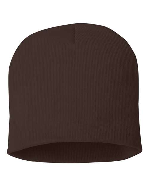 8" Beanie - Brown Back