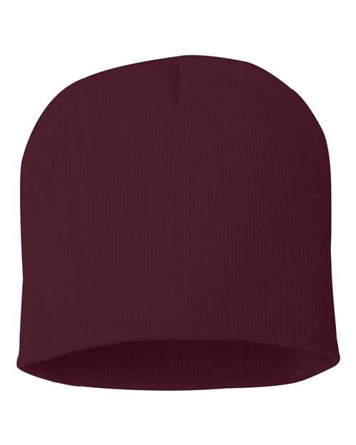 8" Beanie - Maroon Back