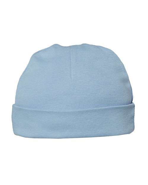 Infant Baby Rib Beanie - Light Blue Back