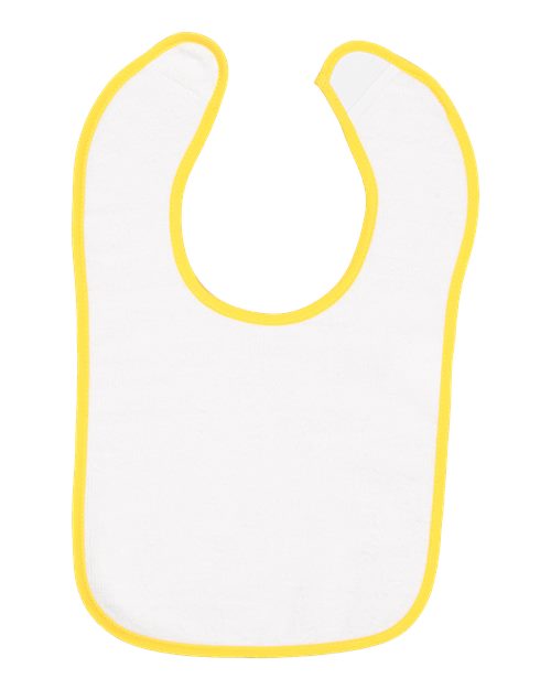 Infant Contrast Trim Terry Bib - Gold Front