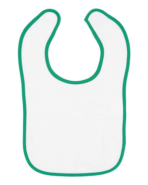 Infant Contrast Trim Terry Bib - Kelly Front