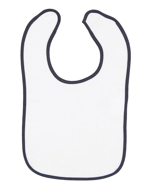 Infant Contrast Trim Terry Bib - Navy Front