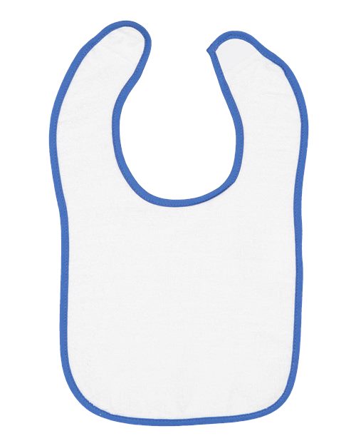 Infant Contrast Trim Terry Bib - Royal Front