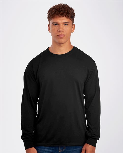 Unisex Dri-Power® Performance Long Sleeve T-Shirt - Safety Orange Front