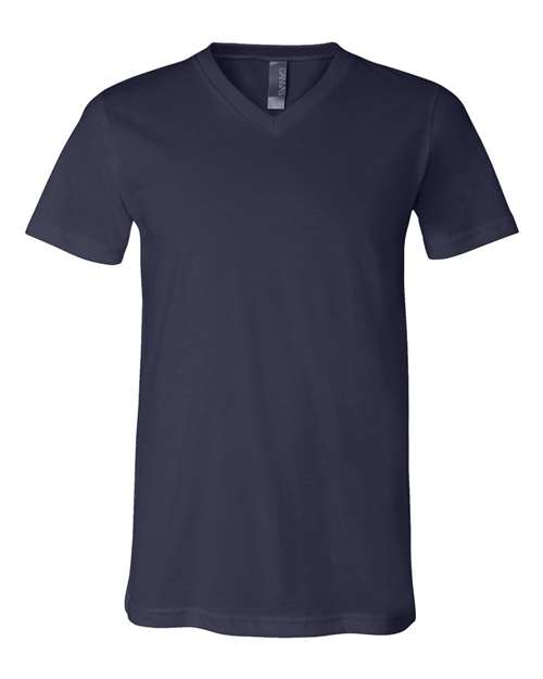 Unisex Jersey V-Neck Tee - Navy Front
