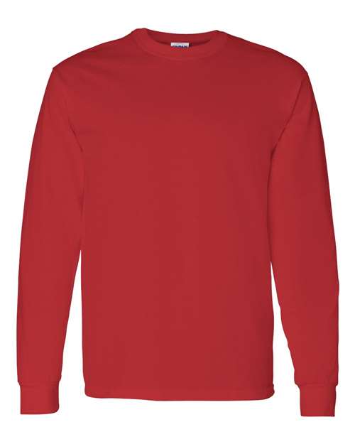 Gildan Unisex Heavy Cotton™ Long Sleeve T-Shirt - Red Front