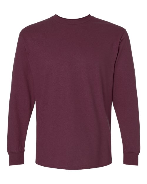 Gildan Unisex Ultra Cotton® Long Sleeve T-Shirt - Maroon Front
