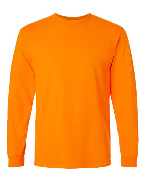 Gildan Unisex Ultra Cotton® Long Sleeve T-Shirt - Safety Orange Front