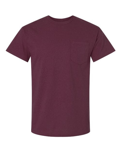 Gildan Unisex Ultra Cotton® Pocket T-Shirt - Maroon Front