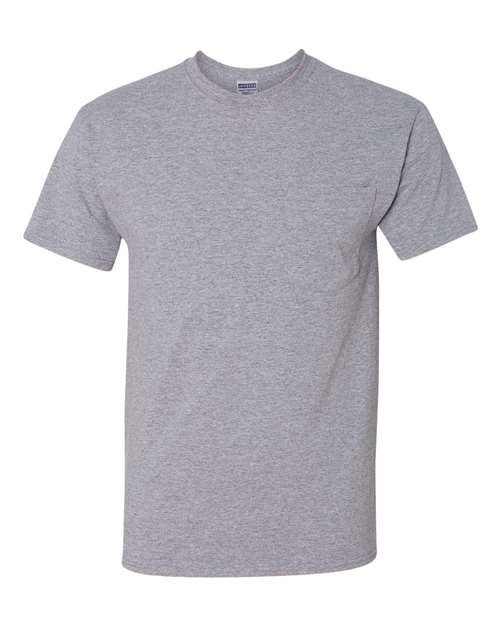Unisex Dri-Power® 50/50 Pocket T-Shirt - Oxford Front
