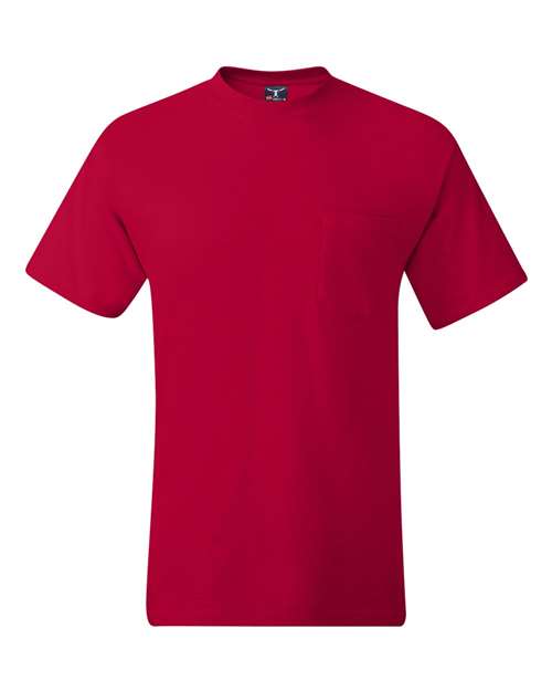 Men's Beefy-T® Pocket T-Shirt - Deep Red Front