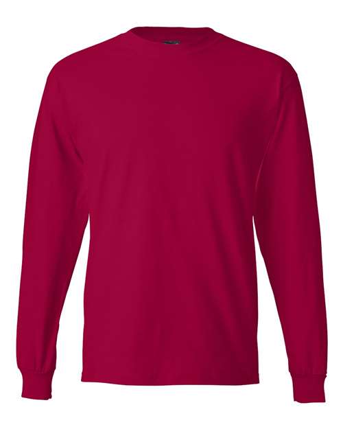 Unisex Beefy-T® Long Sleeve T-Shirt - Deep Red Front